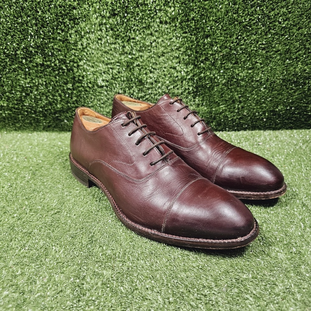 Beckett Simonon Dean Brown Leather Oxford Cap Toe Dress Shoes Mens US 10